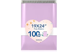 GSSUSA 100PCS Large Poly Mailers 19X24, Strong Adhesive Shipping Bags for Clothing, Waterproof Mailer bags and Tear Resistant Shipping Mailers Poly Bags for Shipping in Lavender Purple