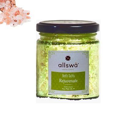 ALLSWA ESSENTIAL ELEMENTS Natural Mineral with Epsom and Himalayan Pink Salt Rejuvenate Bath Salt for Bath and Spa, 200 g