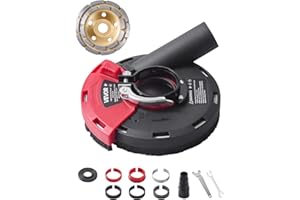 VEVOR Grinding Dust Shroud for Angle Grinder, Universal 4-5 in, Surface Grinder Dust Shroud with 6 Clamping Washers & 5 in Di