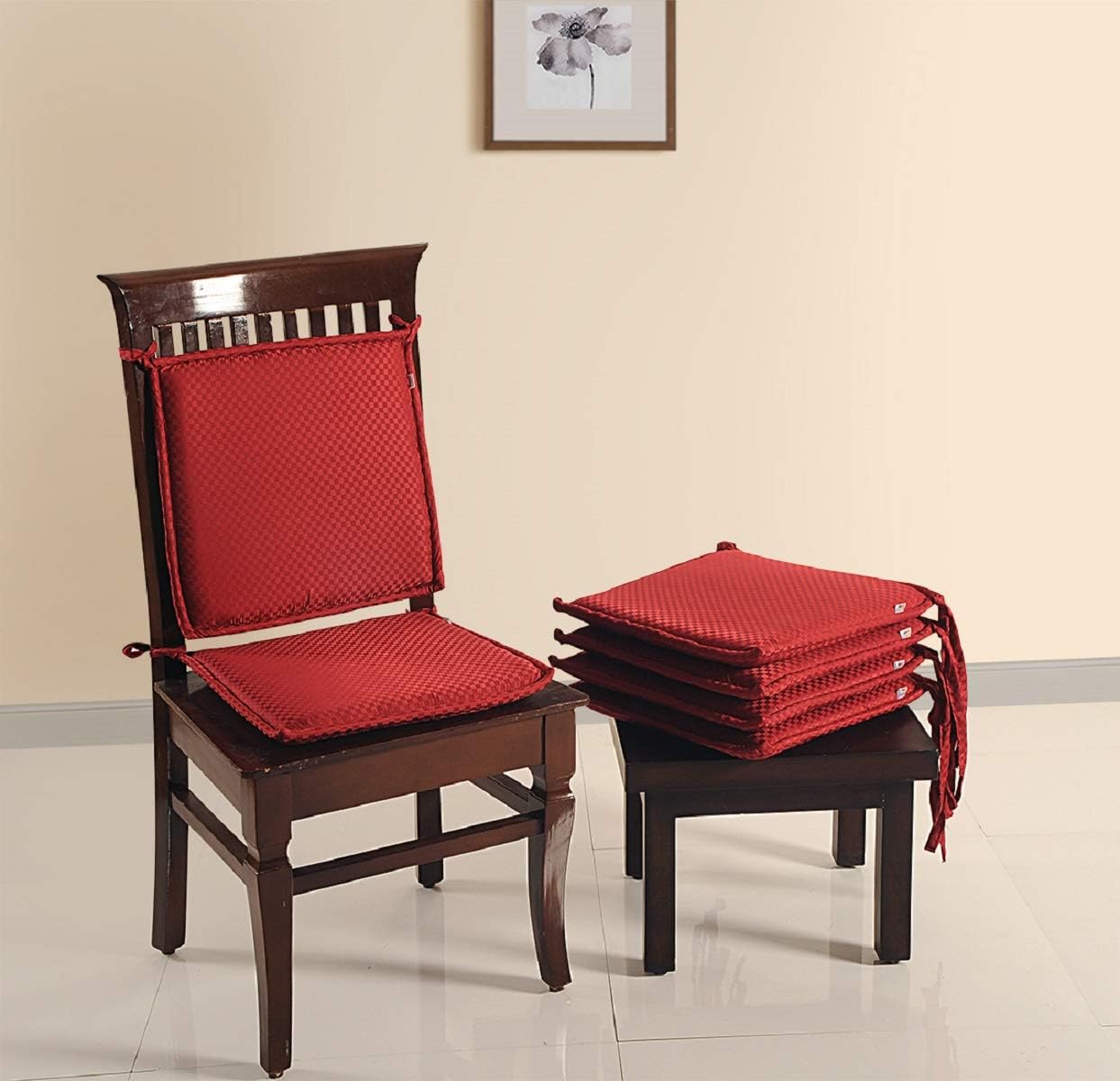 Swayam Kairo Chair Pads Standard Size with Loops (16"X16") Set of 2