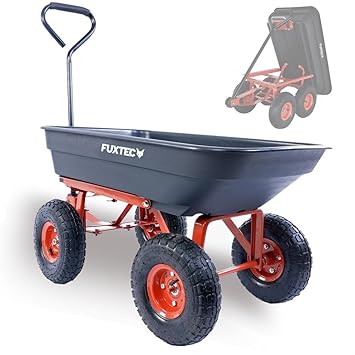 Fuxtec Kippwagen FX-KW2175 bis zu maximal 300kg Zuladung - max 150 kg bei gekippter Funktion, Transportwagen mit geschlossene
