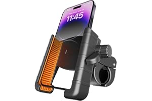 ANCHOM Motorcycle Phone Mount, Bike Phone Holder Handlebar Clamp with Upgraded Double Locked Clip, Motorcycle Accessories Compatible with iPhone, Samsung, All Cell Phone