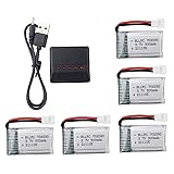5PCS 3.7V 300mAh Lithium Battery with 5-in-1