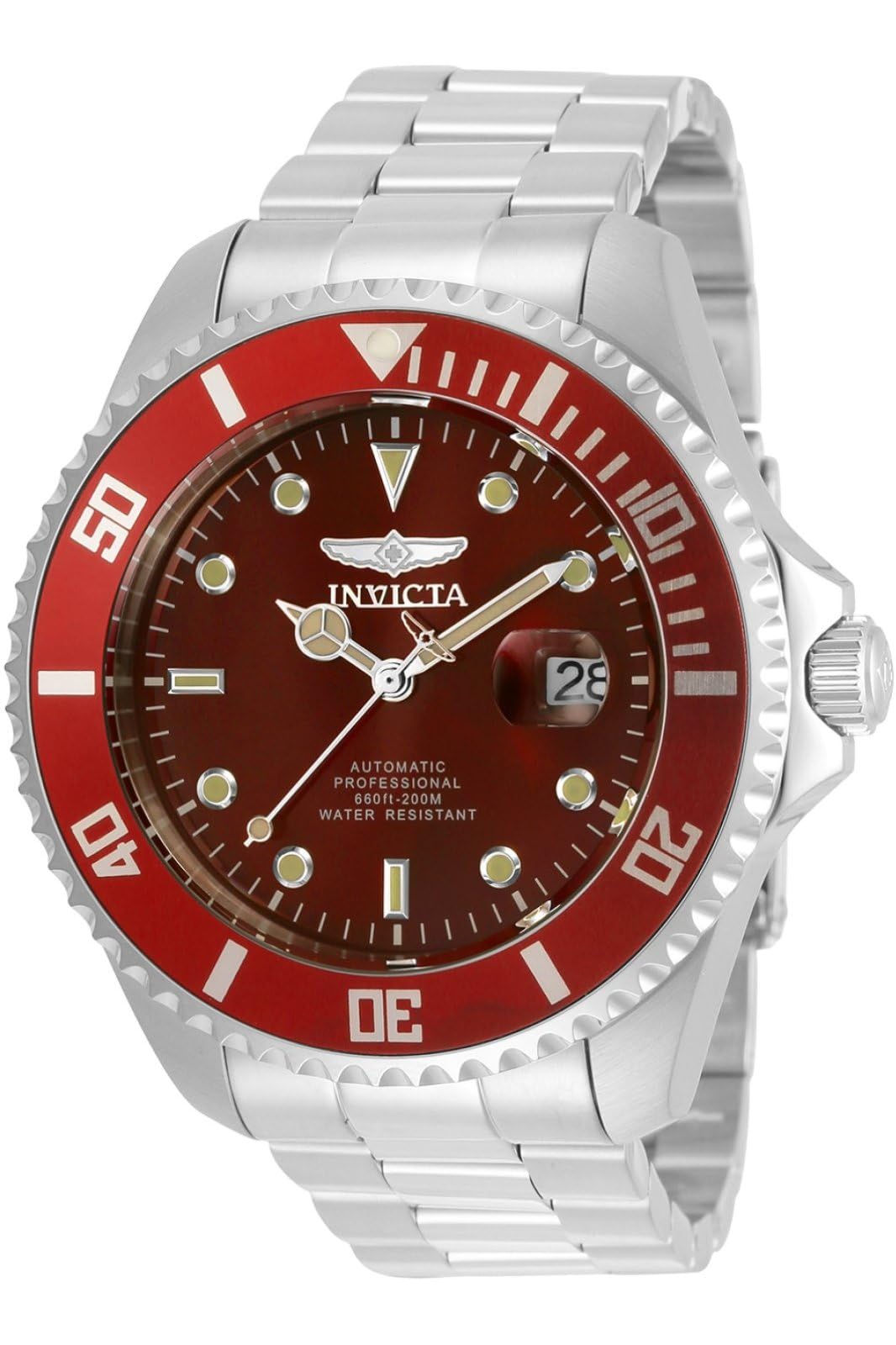 Invicta Pro Diver 35722 Men's Watch - Waterproof - Analogue - Automatic Movement - stainless steel with Red dial - 47mm