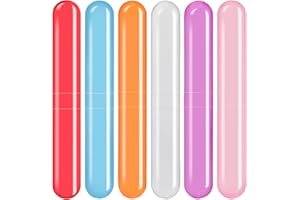 Eaezerav 6 Pack Travel Toothbrush Case, Breathable Portable Toothbrush Holder, Plastic Toothbrush Cover Container for Traveling, Bathroom, School, Home, Business, Camping