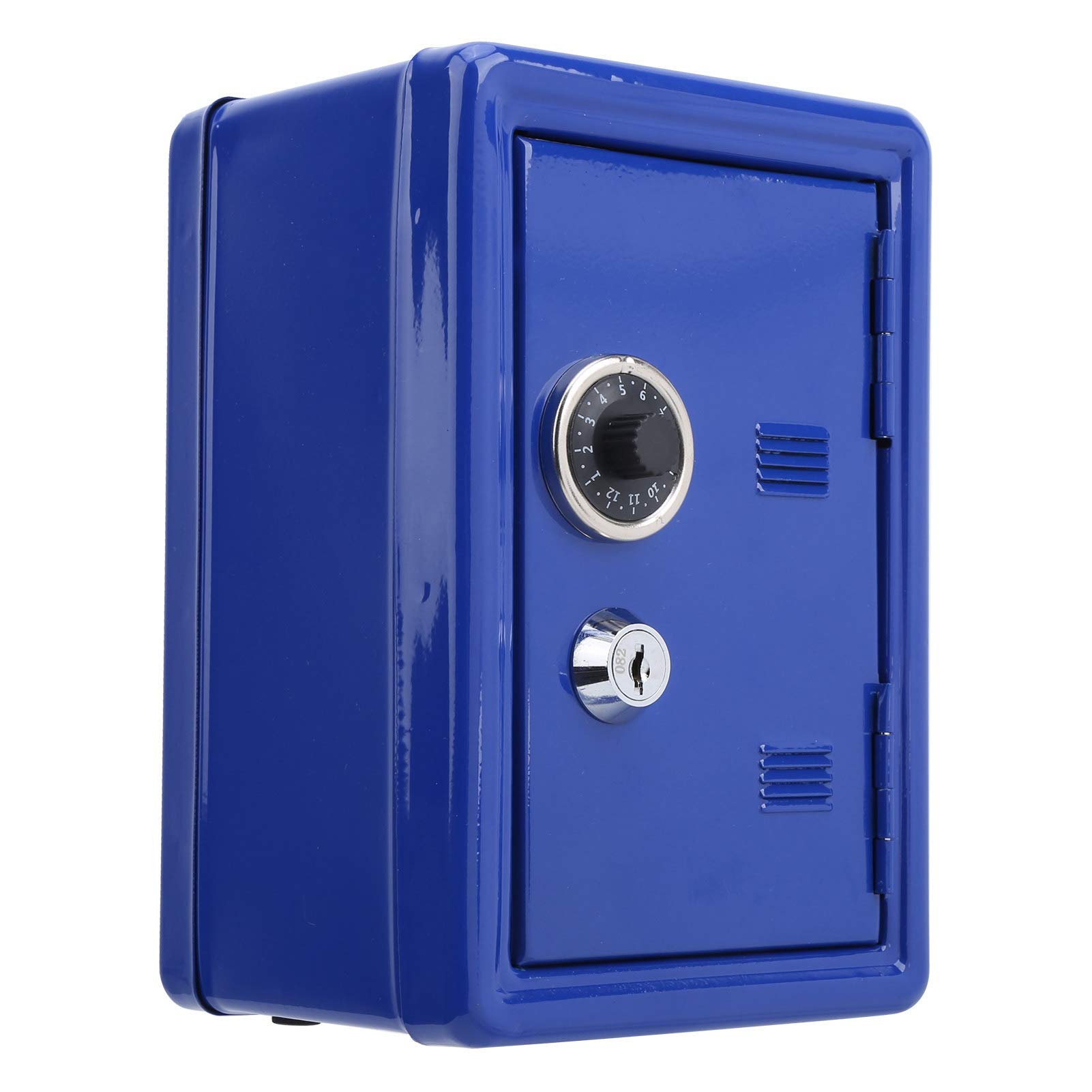 Children Mini Metal Key Money Storage Case Safe Box for Kids Coins Cash Simulation Innovation Presents Supplies (Blue)