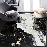 Black White Gold Marble Texture Modern Abstract Area Rug 5x7 Faux Wool Ultra Soft Shag Rug for Living Room Bedroom Diningroom Non Shedding Indoor Floor Carpet Runners