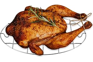 TamBee Wire Roasting Rack Baking Broiling Rack Rack Cooking Cooling Rack for Air Fryer Oven Stainless Steel Oval Steamer Rack