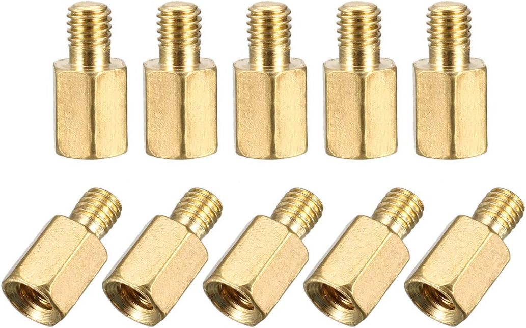 Sourcingmap M3x6mm+4mm Male-Female Brass Hex PCB Motherboard Spacer Standoff for FPV Drone Quadcopter Computer & Circuit Board 20pcs