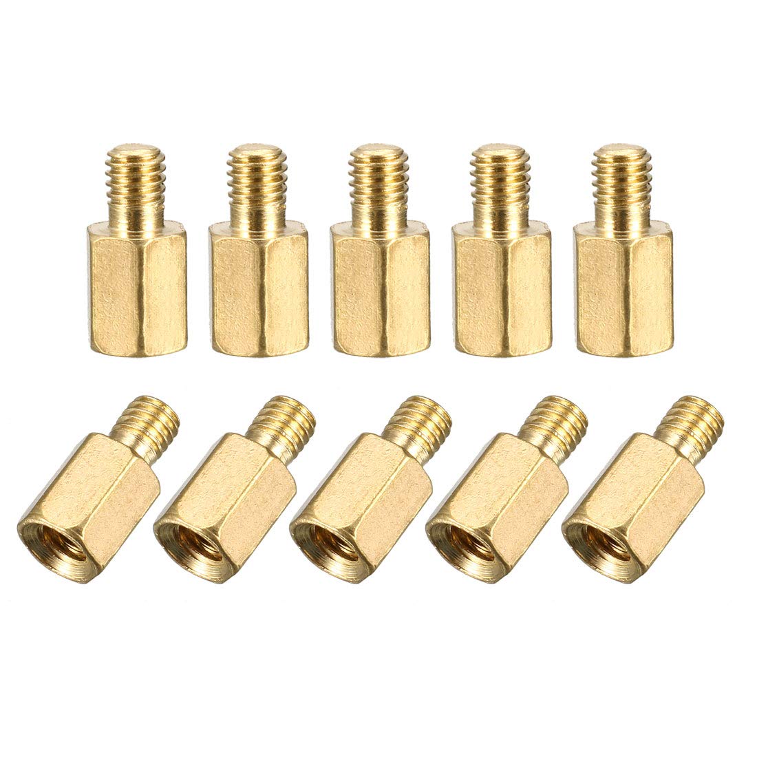 Sourcingmap M3x6mm+4mm Male-Female Brass Hex PCB Motherboard Spacer Standoff for FPV Drone Quadcopter, Computer & Circuit Board 20pcs
