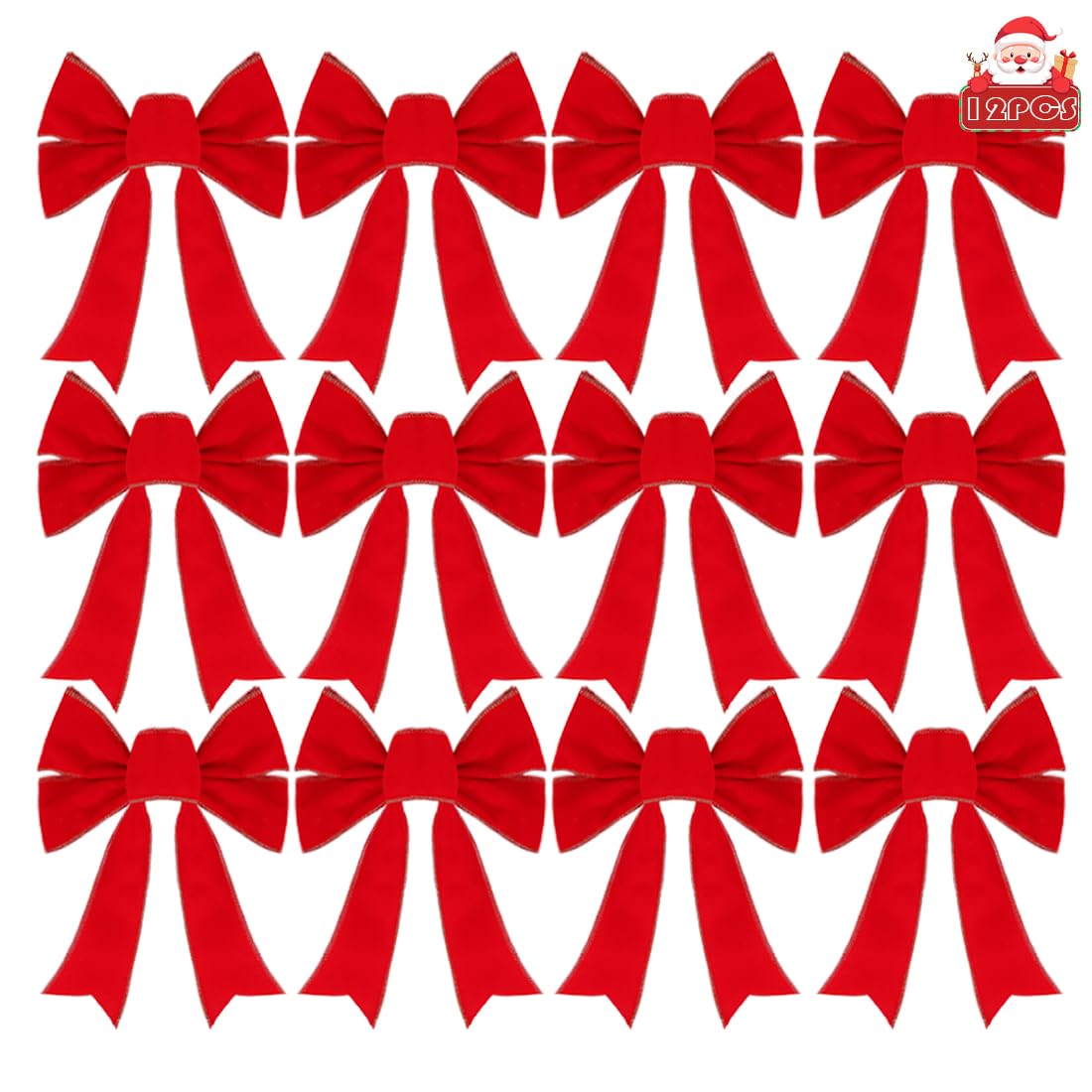 Photo 1 of Bomivix Christmas Bows - 12Pcs Christmas Red Velvet Bows 9''x13'' Packaged in a Box, Perfect for Gift Wrapping, Tree, Wreath, Gifts & Home Christmas Decorations