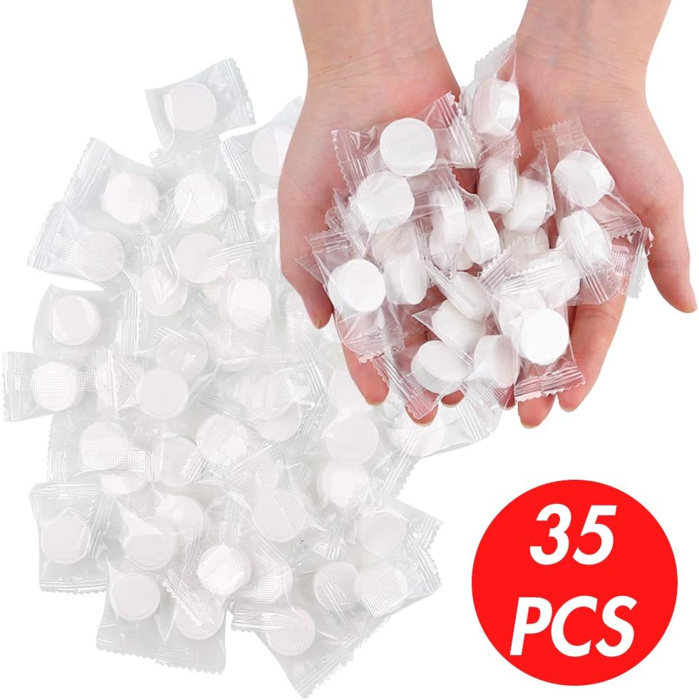 BigOtters 35 PCS Compressed Towel, 7.8 X 8.7 inches Hand Towels Tablet Towel Cotton Coin Tissue for Travel Camping Home Bathroom Beauty Salon Outdoor Sports Businesstrip: Home & Kitchen