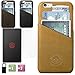 Leather Phone Case iPhone 6 6s Slim Wallet with Card Slots for Credit Card Id and Cash- Free Tempered Glass and Phone Stand with Gift Box Packing (Cognac Brown)