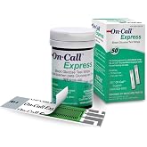 Blood Glucose Test Strips for Diabetes by On-Call Express, 50 Count, No Coding Needed, Quick Read in Seconds, Accurate Diabetic Blood Sugar Testing