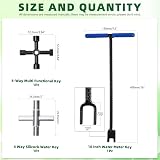 Keadic Water Meter Wrench 16 Inch 4-Way T Shape Steel Key Pack of 2 view 2