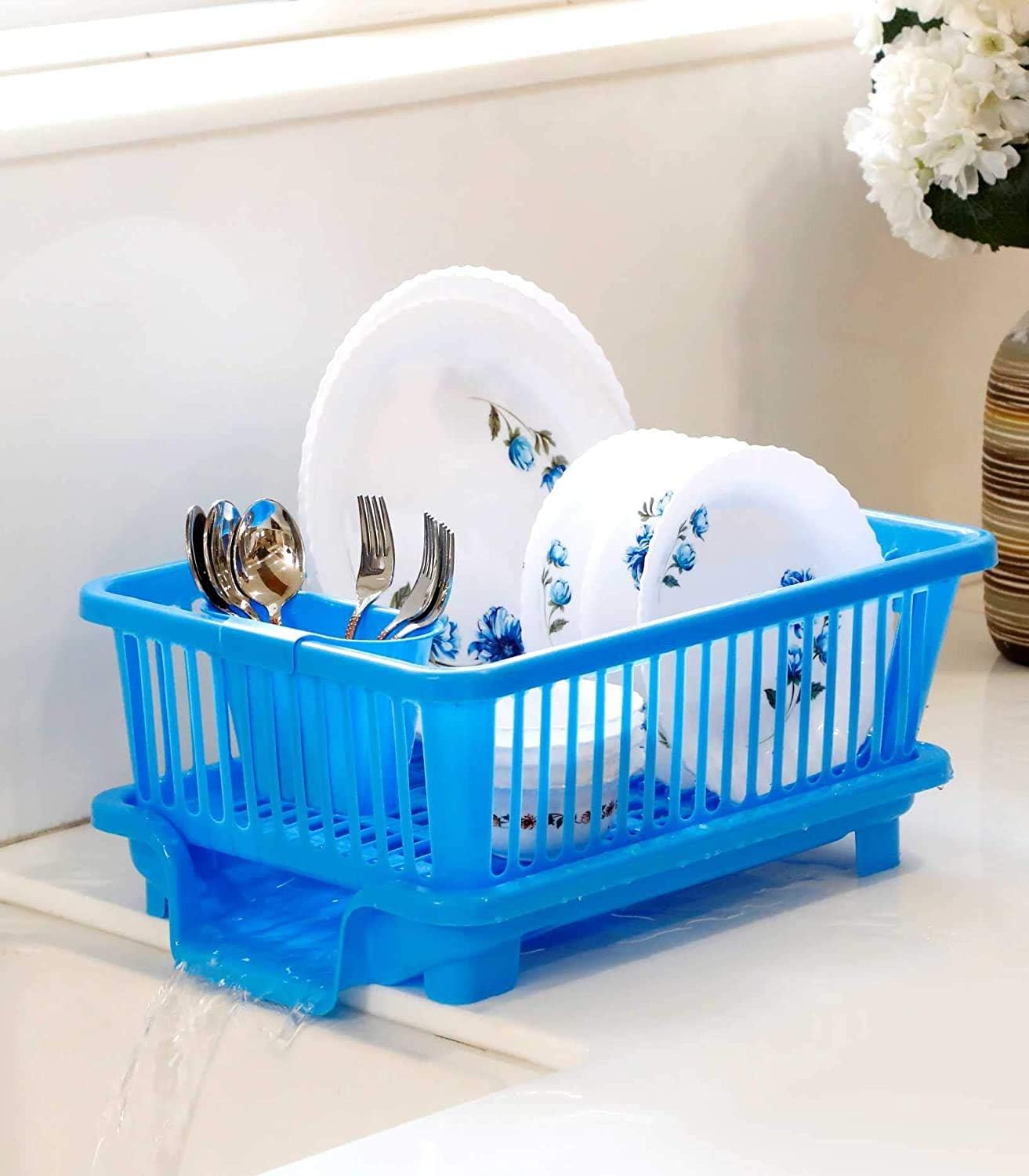 Vruta Plastic Kitchen Sink Dish Drying Rack (Design 15)