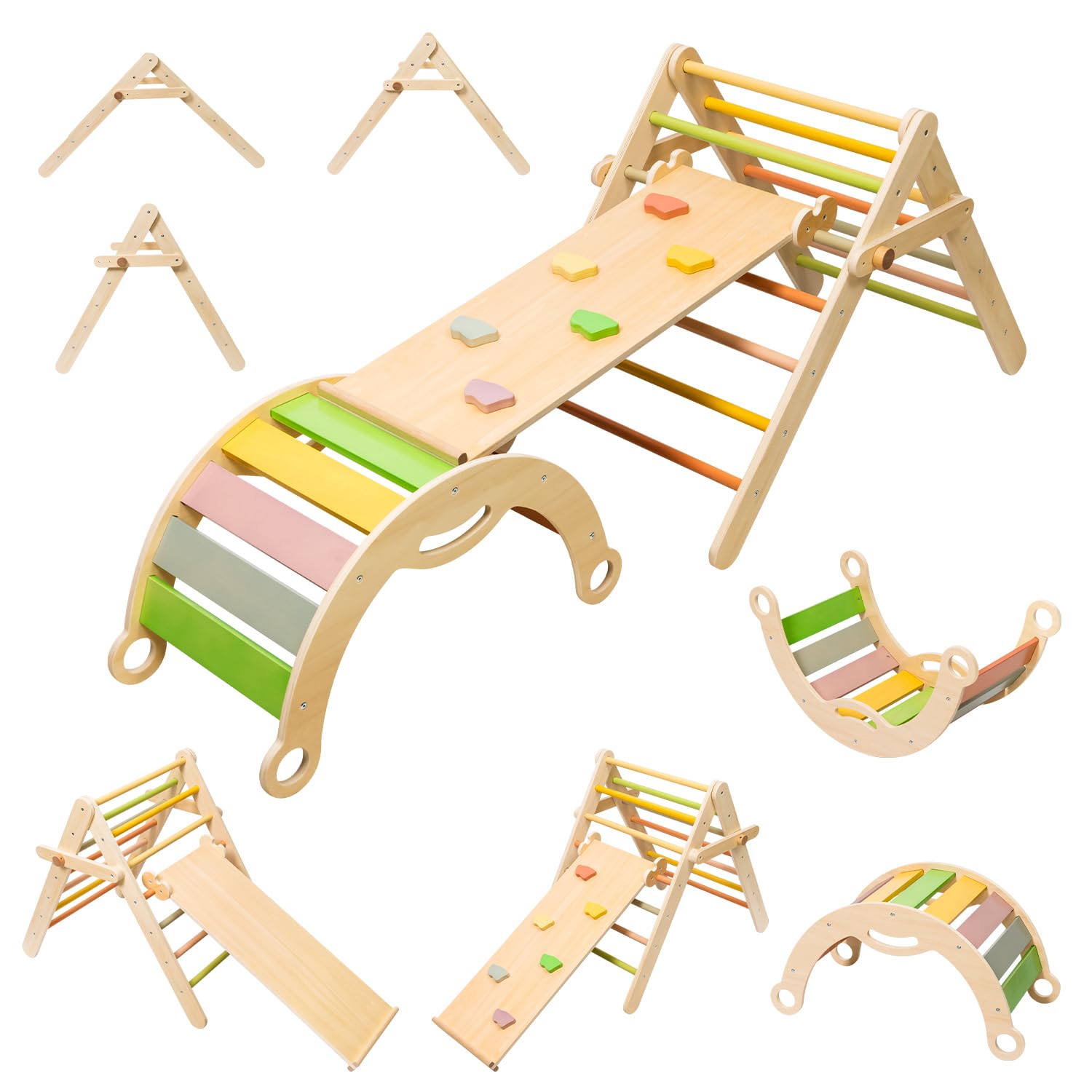 Montessori Toys For Year Old OOOK Baby Rainbow Climbing Toys