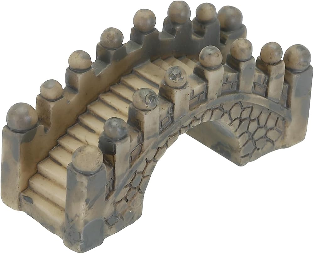 sourcing map Miniature Resin Arch Bridge for Fish Tank & Garden Decor