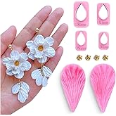 Keoker Flower Petal Clay Cutters - Polymer Clay Cutters for Earrings Making, 4 Shapes with Polymer Clay Petal Press Mold, Clay Cutters for Polymer Clay Jewelry (B)