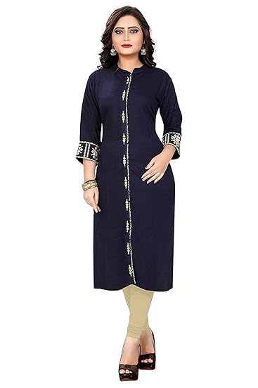 Navabi Export Womens Cotton Straight Kurti - Saheli-1505_Black_XL