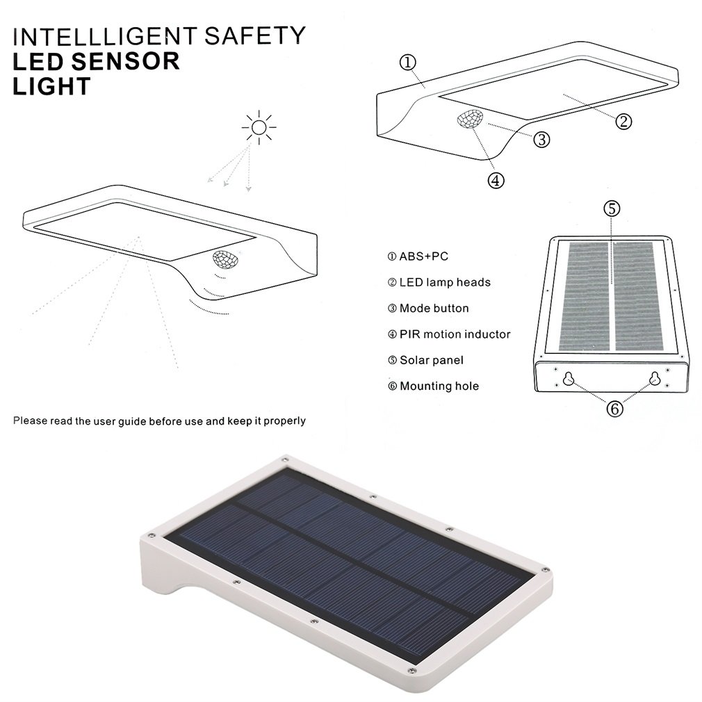 Lampe Solaire Jardin led sans fil, ICOCO 42 LED Etanche Luminaire Exterieur Détecteur de Mouvement avec Trois Modes Intelligents Eclairage Exterieur Solaire pour Jardin, Patio, Pont, Cour, Accueil, Dehors, Allée et Garage Comme Applique Ext