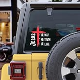 KamalagaPrint John 14:6 Decal – Jesus The Way The Truth The Life | Christian Car Window Sticker | Faith Vinyl for Truck, SUV, Laptop | Bible Verse Gift for Believers (6 inches)