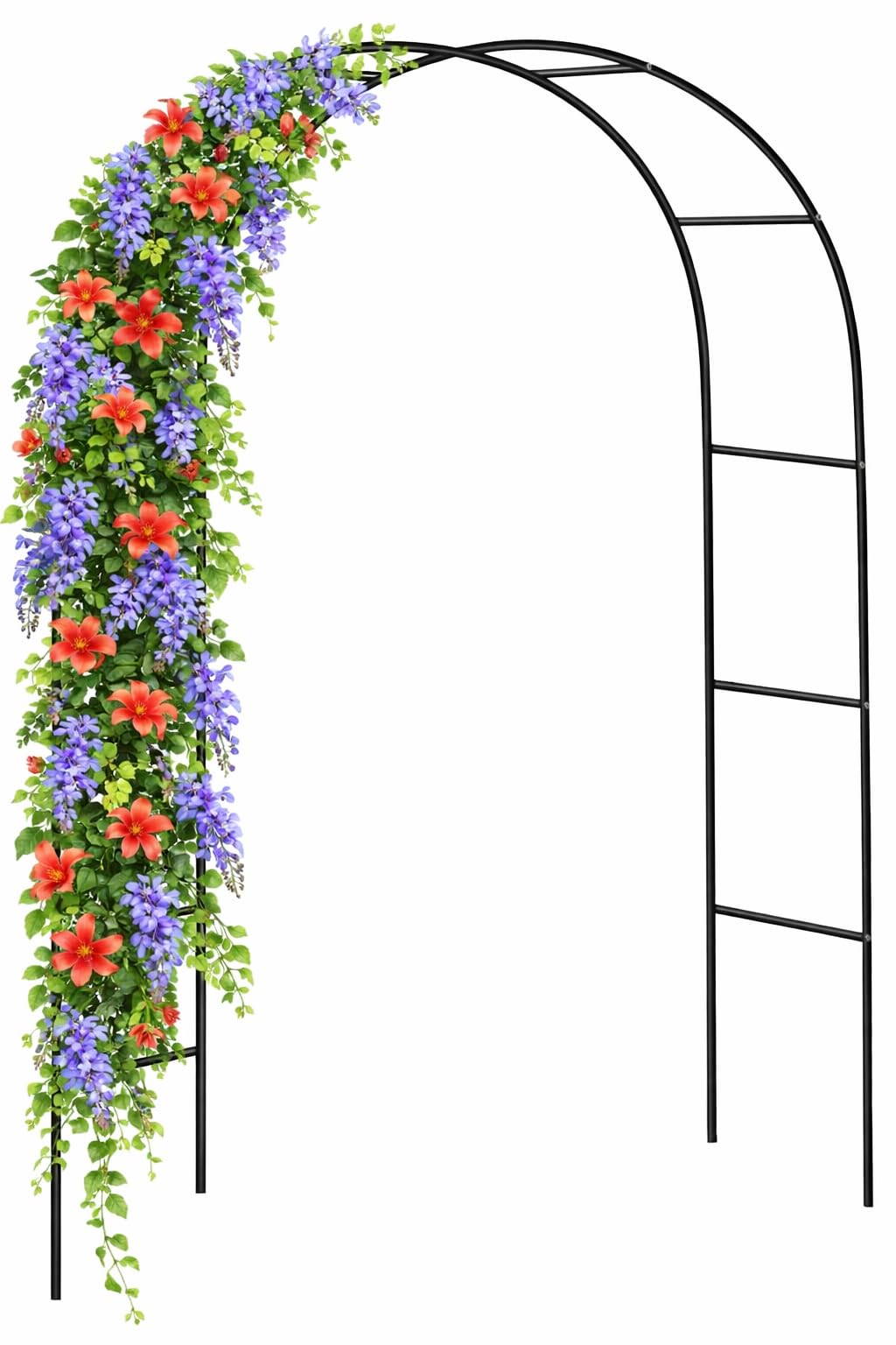 Garden Mile Garden Arch 2.4m – Heavy Duty Steel Garden Arbour Frame, Weather Resistant Metal Arch for Climbing Plants, Roses, Vegetables & Outdoor Garden Archway Decor