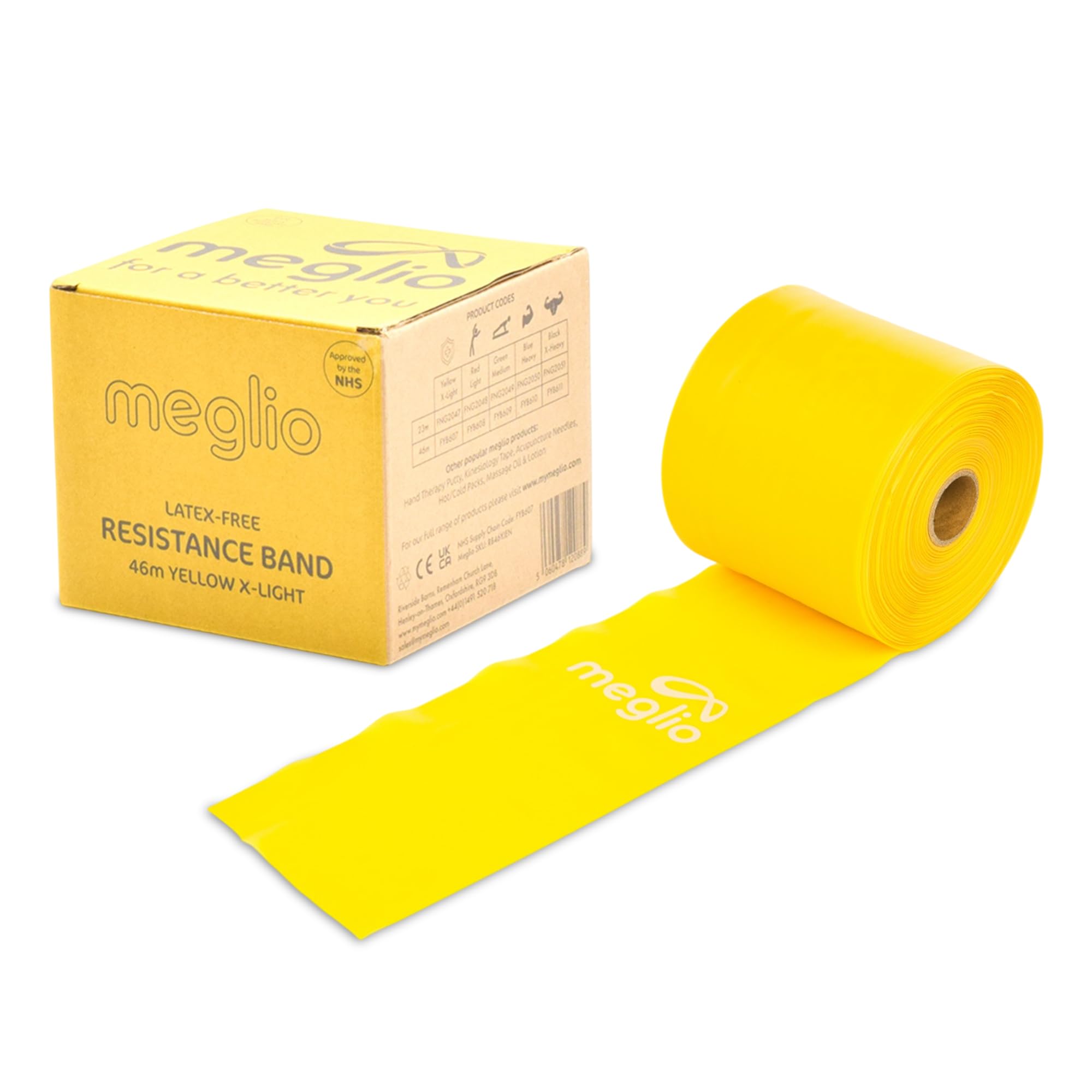 Meglio Resistance Bands Roll - Latex Free Exercise Bands for Building Strength, Pilates Band for Fitness, Flexibility, Physiotherapy, Stretching & Yoga Bands | (46 Meter)