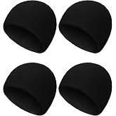 SATINIOR 4 Pieces Fleece Skull Caps for Men Women Fleece Beanies Hat Warm Soft Polar Beanie Hat Thick Windproof Winter