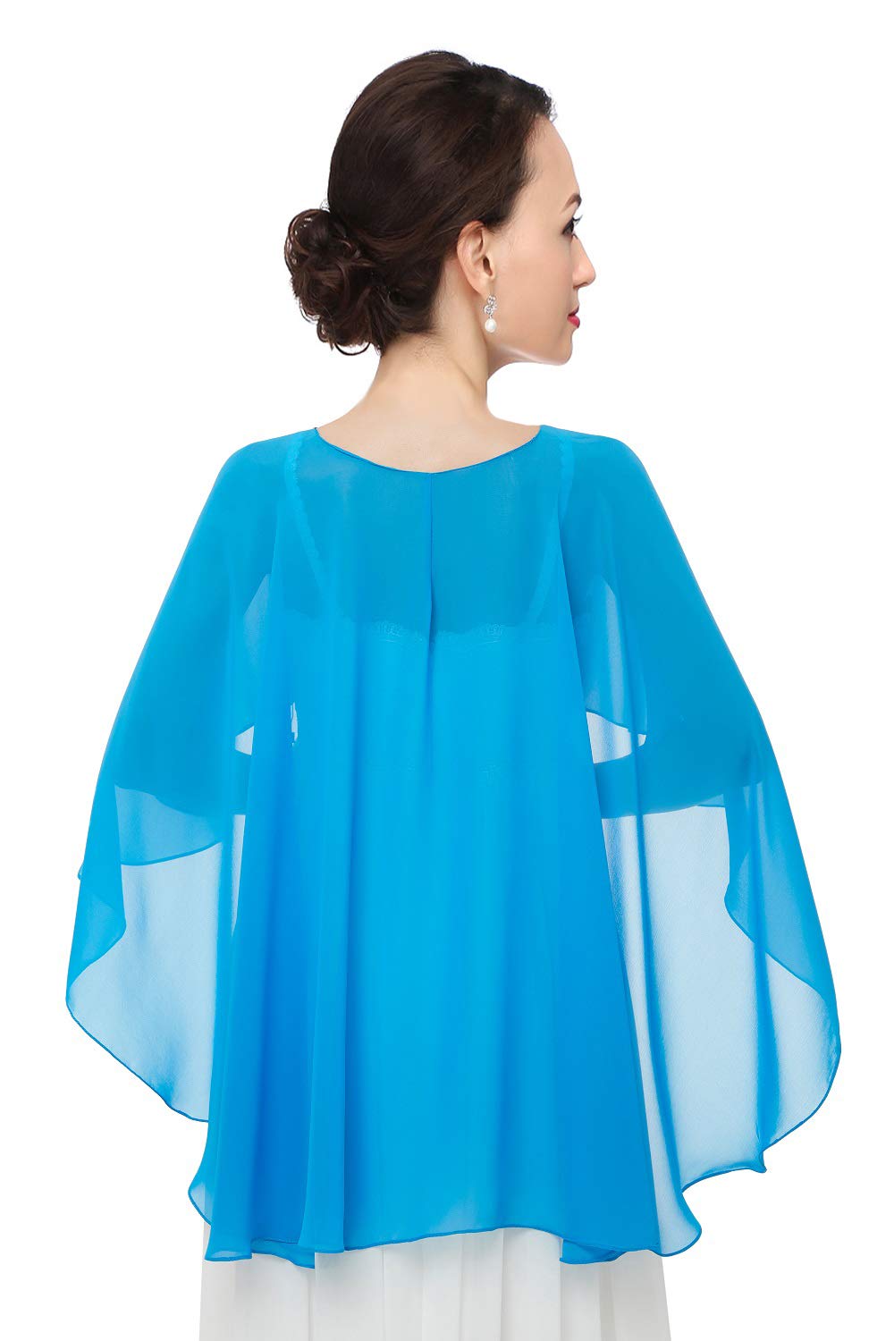 Shawls and Wraps for Evening Dresses Chiffon Wedding Capes Soft Shrugs Gray