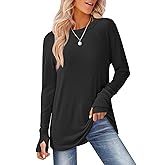 GKBK Womens Long Sleeve Tops Crew Neck T Shirts for Women Tunic Tops with Thumb Holes Fall Outfits for Women 2025