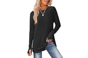 GKBK Womens Long Sleeve Tops Crew Neck T Shirts for Women Tunic Tops with Thumb Holes Fall Outfits for Women 2025