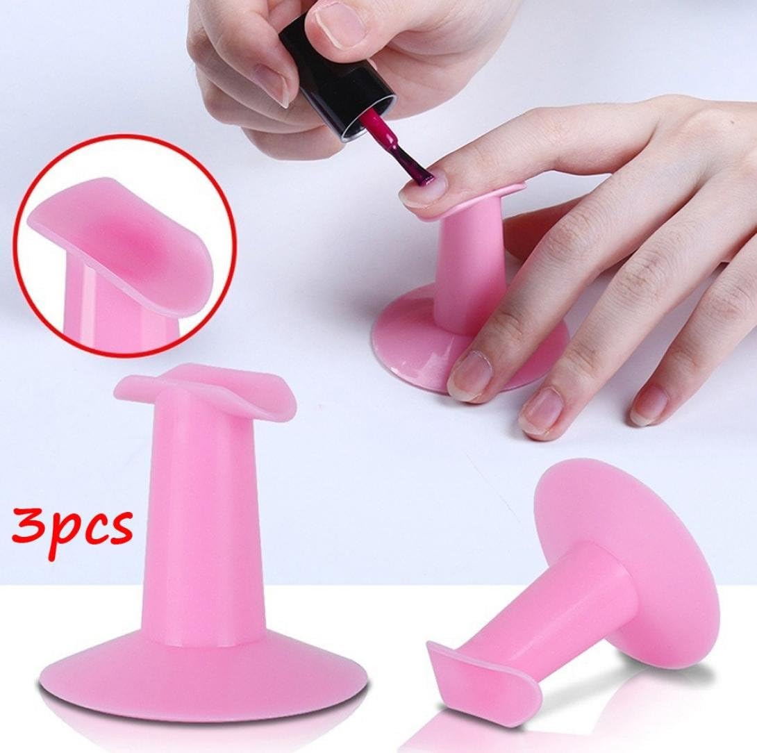 Dolloress Beauty Nail Belleza Uña Pink 3pcs Professional Finger Nail Stand Art Painting Tools Manicure Support