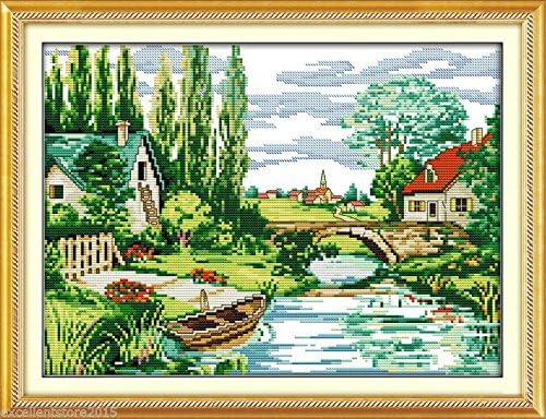 Countryside Embroidery Kit Precise Printed Needlework Cross stitch