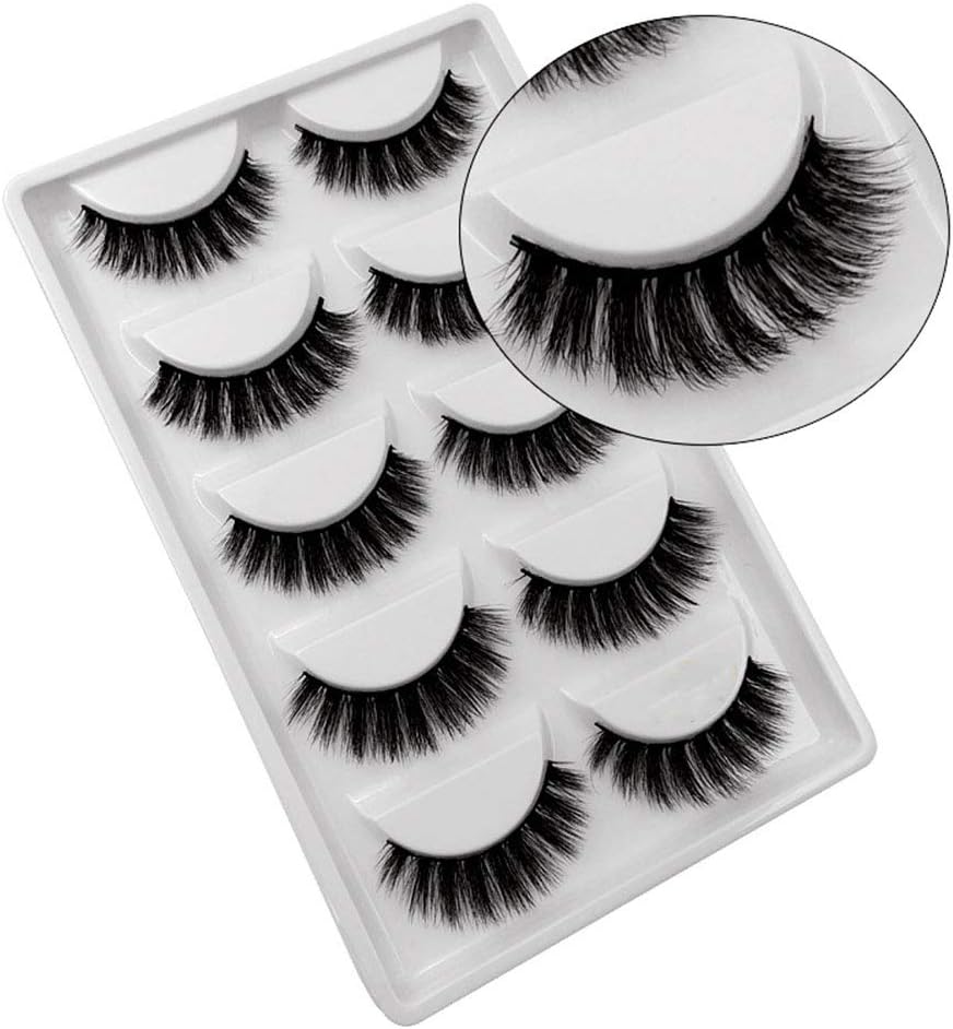 Qwer 5 Pair/Lot Black Crisscross False Eyelashes Voluminous Lashes
