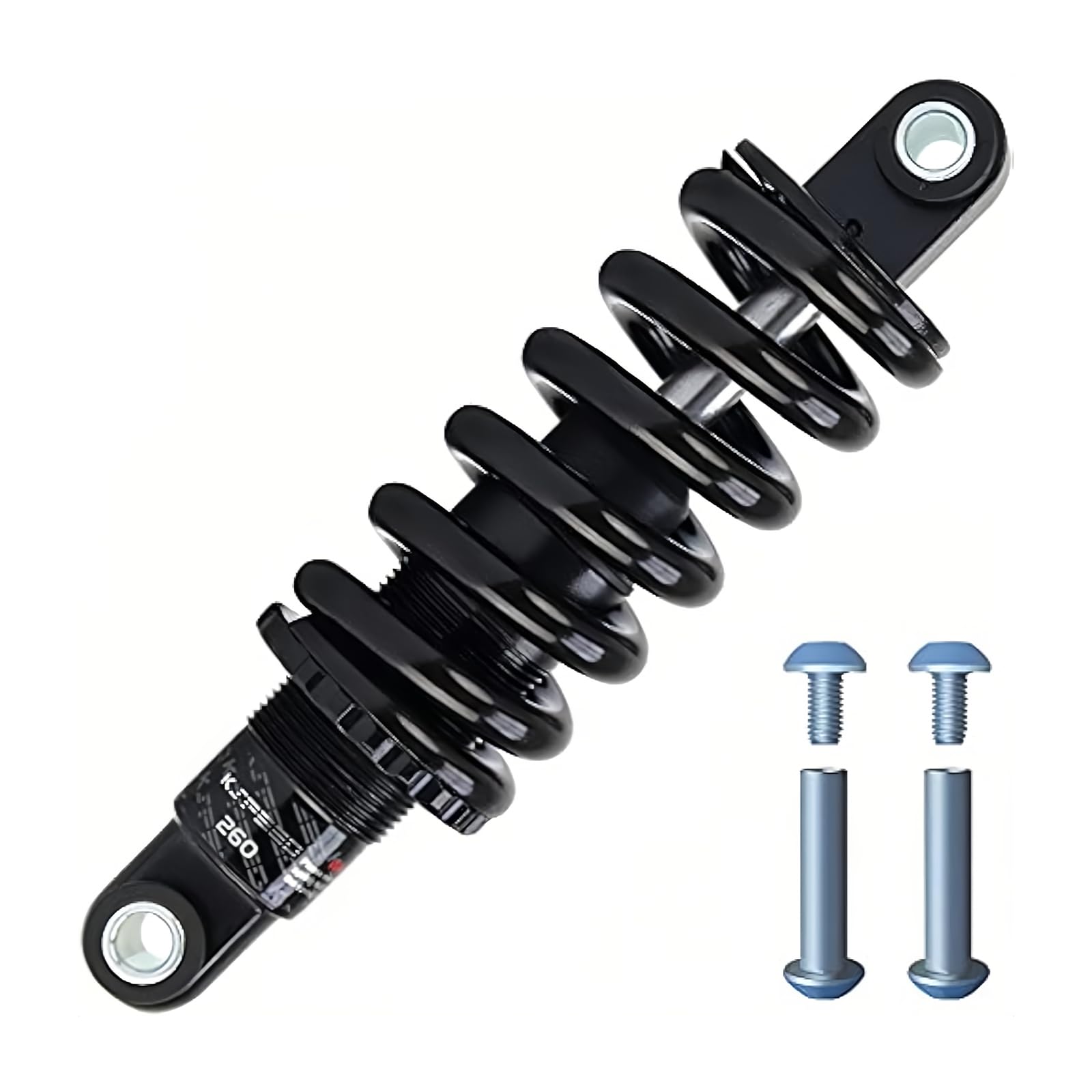 splumzer Mountain Bike Rear Shock Absorber Bicycle Rear Biliary Spring Shock, Coil Spring Black Without Damping (Eye-to-eye 165mm Spring rates 550Lb) — image 1