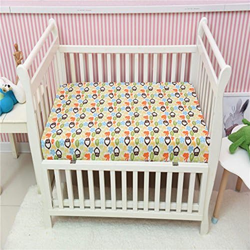 Cotton Fitted Sheet for Crib Size: 130 x 70 cm/ 51 x 27.6 inches (Owl)