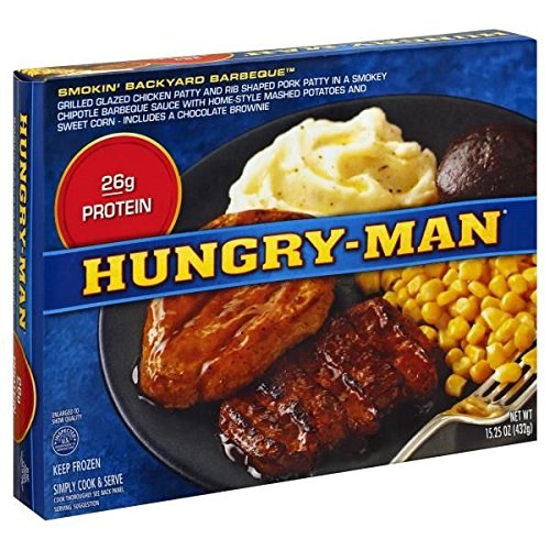HUNGRY MAN TV SMOKIN' BACKYARD BARBEQUE DINNER 1 LB PACK OF 3