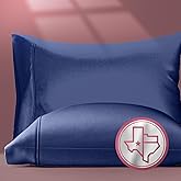 Texas Linen Co. 100% Egyptian Cotton King Size Pillow Cases Set of 2 - Luxury 800 Thread Count Cotton King Pillow Cases (Navy Blue), Silky Soft Cooling Hotel Quality Pillowcovers for Comfy Sleeping