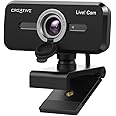 Creative Live! Cam Sync 1080p V2 Full HD Wide-Angle USB Webcam with Auto Mute and Noise Cancellation for Video Calls, Improved Dual Built-in Mic, Privacy Lens Cap, Universal Tripod Mount…