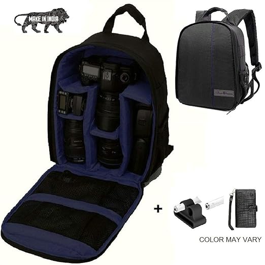 Brain Freezer J Universal DSLR SLR Camera Lens Shoulder Backpack Case for Canon Nikon Sigma Olympus Camera Dark Blue