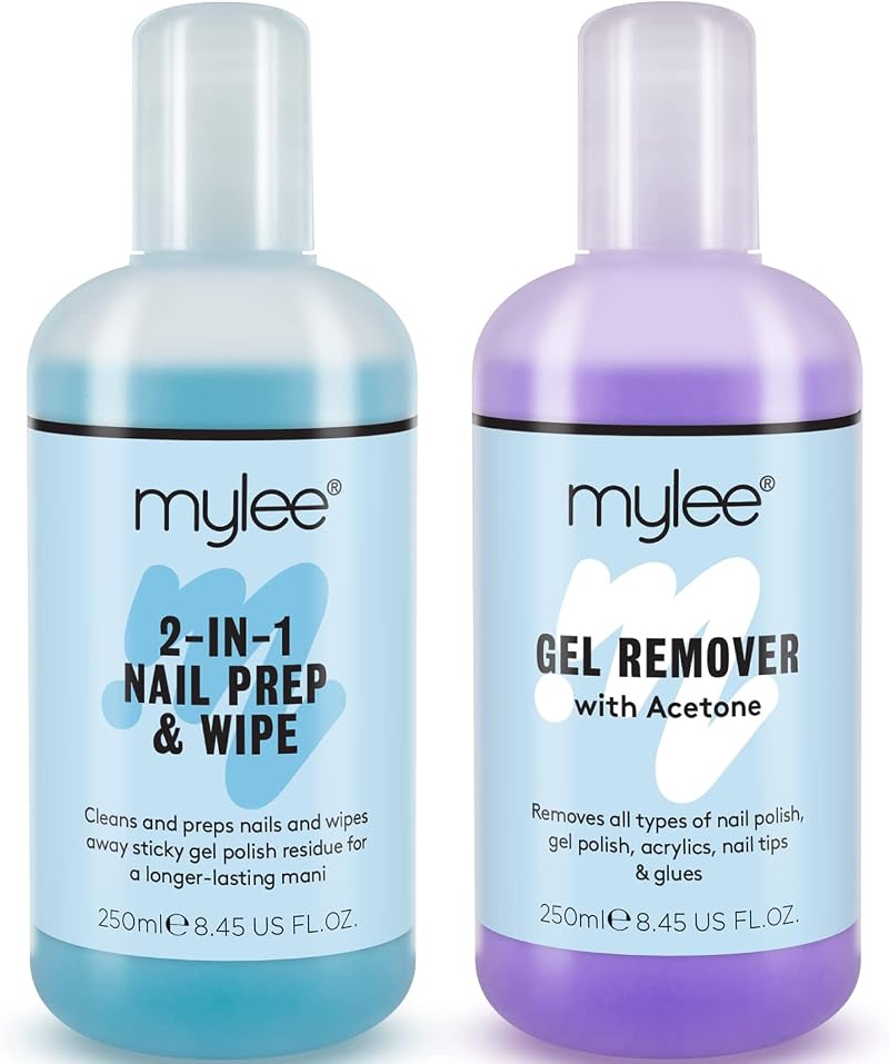 MYLEE Nail Gel Prep Wipe and Remover Cleanser 2x250ml UV LED Gel System