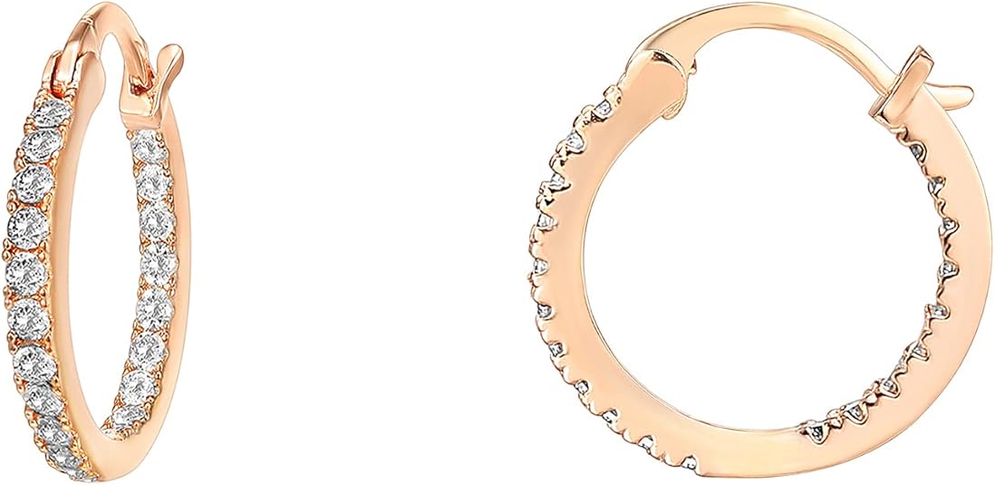 Orecchini A Cerchio Piccoli In Argento Placcato Oro 14K E Zirconi | PAVOI | Eleganza Quotidiana