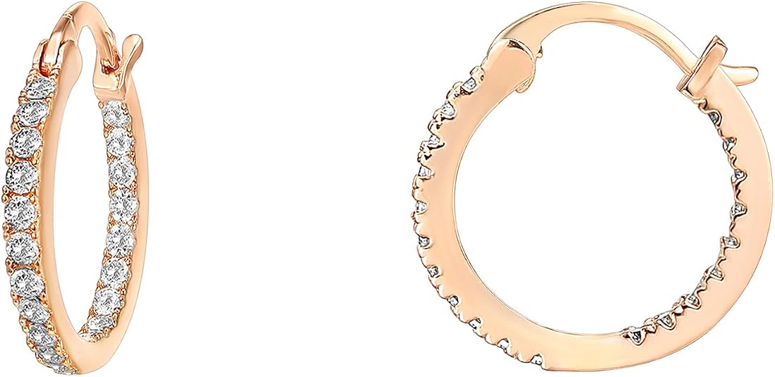 Orecchini A Cerchio Piccoli In Argento Placcato Oro 14K E Zirconi | PAVOI | Eleganza Quotidiana