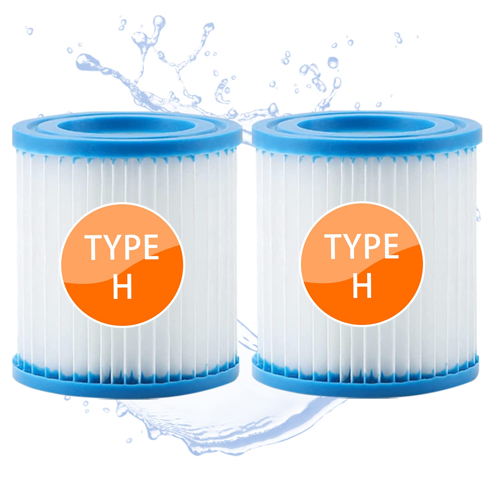woejgo Pool Filter Type H for Pool Pump 29007, Filter Cartridges Size H (2Pcs)