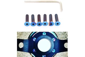 Kyostar 6 Pcs Stainless Steering Wheel Screw Bolts M5×0.8 (Length 15mm) Burnt Titanium Blue Steering Wheel Bolts Screw