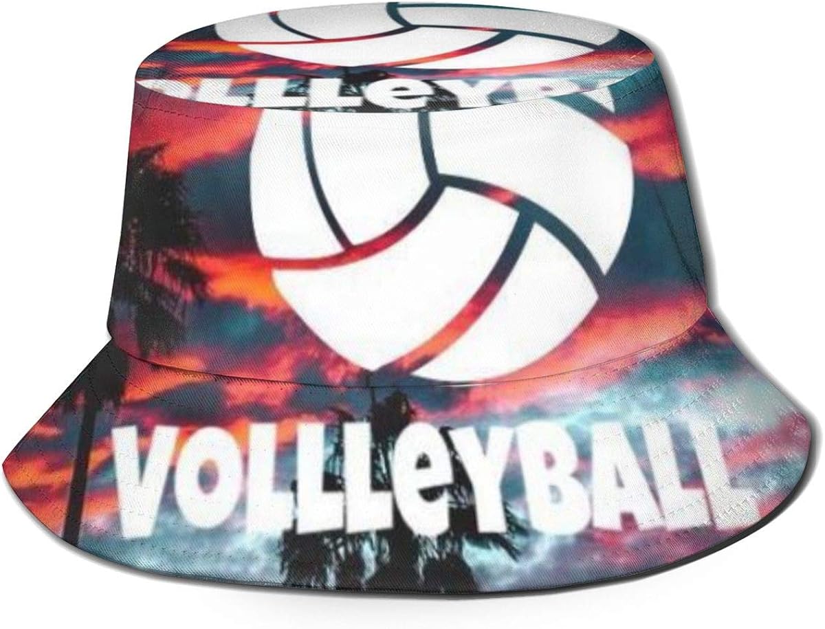 NA Unisex Cool Bucket Hat Beach Sun Hat Funny Volleyball Palm Amazon.co.uk Clothing