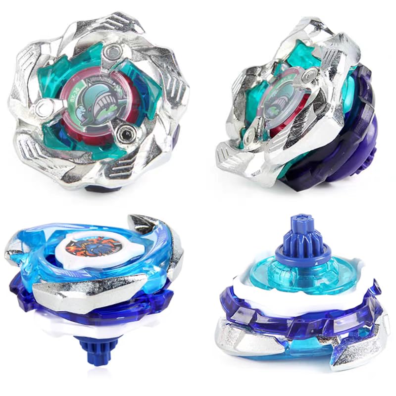 Battling Burst Gyro Blade Toy Set Gift 12 Burst Spinning Tops 2 Two Way Launchers Grip Starter for Boys Children Kids 6 8 10 12+ Battle Game with Portable Box