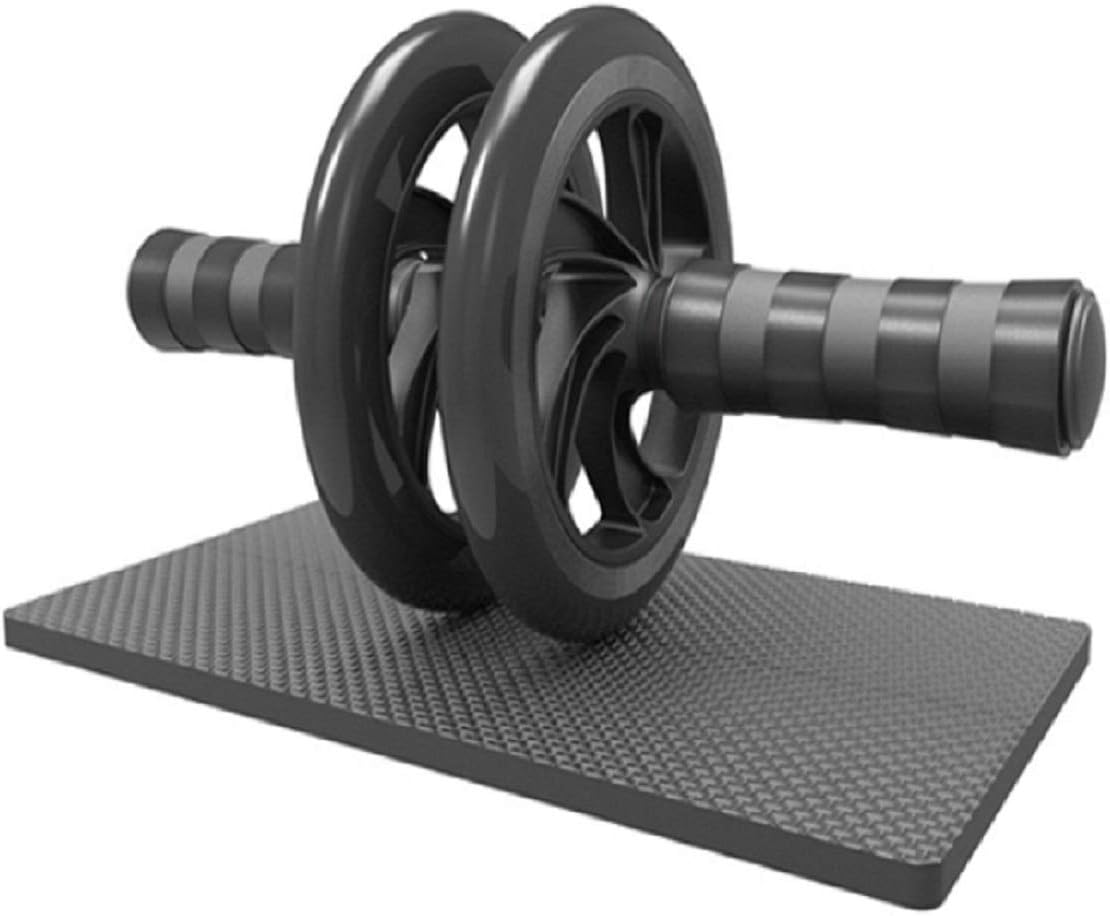 Hocwell Ab Dual Roller Wheel for Abdominal Workout Training Equipment Suitable for Men and Girl, Beginner, Intermediate and Expert Level. Includes Extra Thick Knee Mat.
