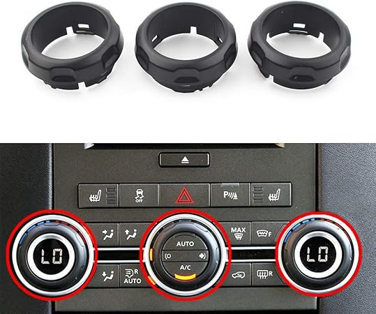 Amazon 車用 エアコン パネル ノブ セントラル コントロール ノブ 純正交換 対応車種 Land Rover Discovery 4 09 16 Range Rover Sport 06 13 3点 エアコンスイッチパネル 車 バイク